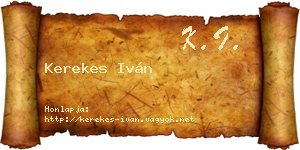 Kerekes Iván névjegykártya